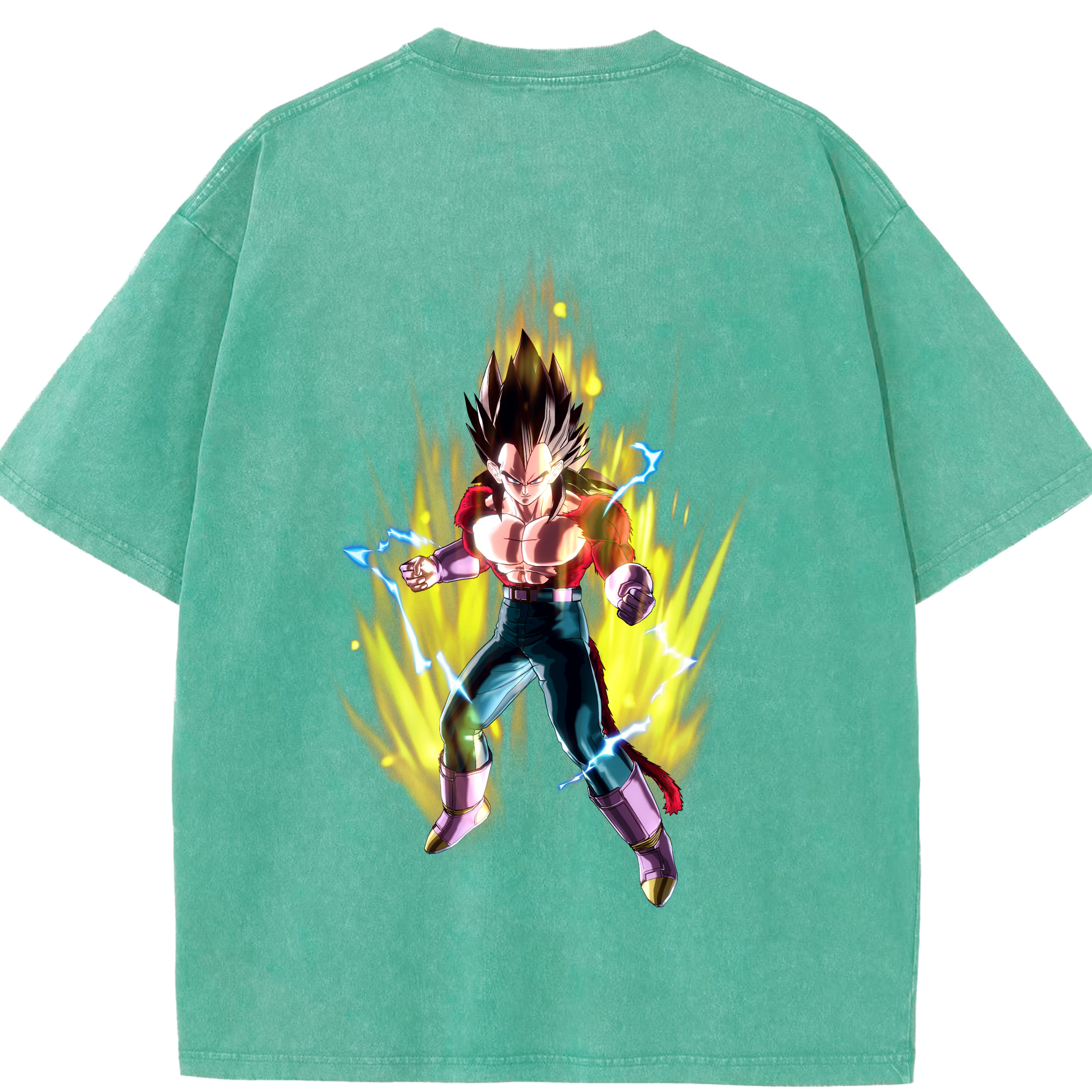 （画像用） ドラゴンボール ベジータ四世（Bejīta Yonsei）DRAGON BALL Vegeta IV 綿100% ヴィンテージ風 半袖Tシャツ（背面プリント）